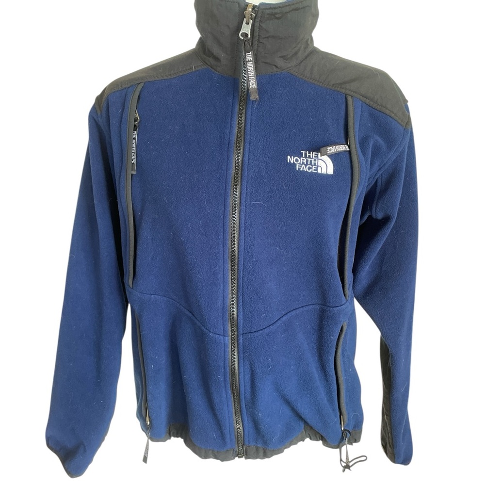 Extremely durable and warm! The North Face Gore windstopper fleece in blue.